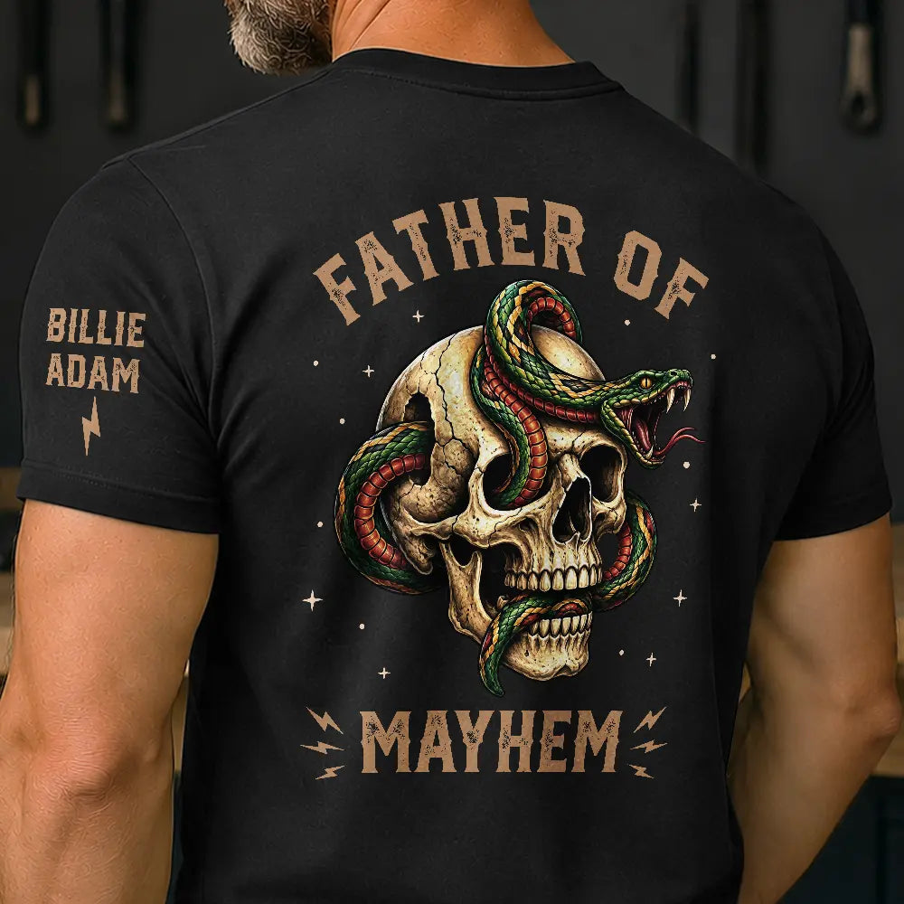Gift For Father,Gift For Mother,Top Market,Non-Eng,Icon,Proud - Father Of Mayhem - Personalized T Shirt