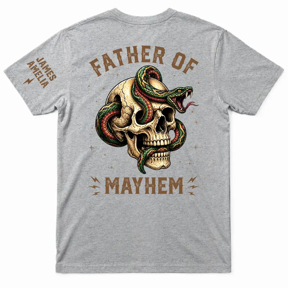 Gift For Father,Gift For Mother,Top Market,Non-Eng,Icon,Proud - Father Of Mayhem - Personalized T Shirt