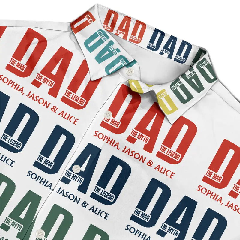 Gift For Father,Summer,Happy - Father Dad The Man The Myth The Legend - Personalized Hawaiian Shirt