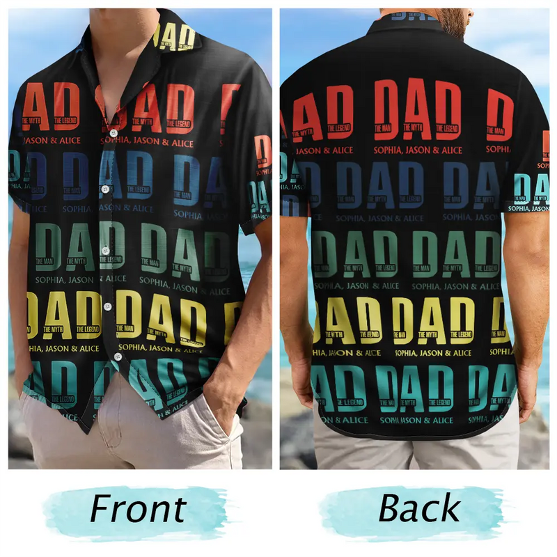 Gift For Father,Summer,Happy - Father Dad The Man The Myth The Legend - Personalized Hawaiian Shirt