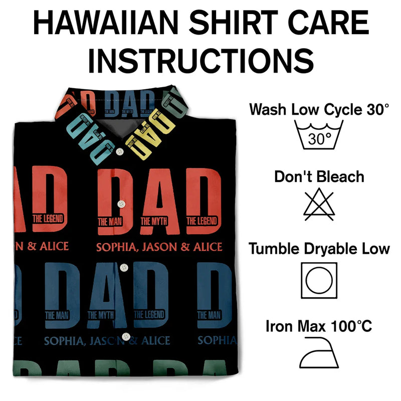 Gift For Father,Summer,Happy - Father Dad The Man The Myth The Legend - Personalized Hawaiian Shirt
