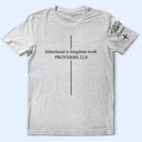 Christian,Top Market,Gift For Husband,Gift For Father,Dad - Children,Non-Eng,Devoted - Fatherhood Is Kingdom Work With Children Names - Personalized T Shirt