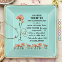 Gift For Women,Gift For Daughter,Gift For Grandkids,Happy,Non-Eng,German,Non-Eng,Icon - Faux-Pressed Geburtsblume Meine Tochter Für Immer - Personalisierte Schmuckschale