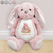 Easter, Happy, Gift For Kids, Parents - Faux Chenille Rabbit Alphabet Letters - Personalized Soft Toy Bunny