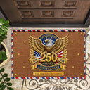 America 250th,Independence Day,Family,Proud,Icon - Faux Embroidery Effect 250 Years Of Freedom - Personalized Doormat