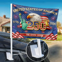 Independence Day,America 250th,Family,Proud - Faux Embroidery Effect America 250th Anniversary Family Name - Personalized Car Flag