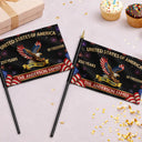 America 250th,Independence Day,Family,Proud,Custom Text - Faux Embroidery Effect America 250th Anniversary Family Name - Personalized Handheld Flag