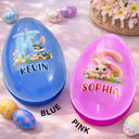 Easter,Non-Eng,Gift For Kids,Gift For Grandkids,Grandma - Grandkids,Grandpa - Grandkids,Dad - Children,Mom - Children,Happy - Faux Embroidery Effect Chenille Bunny Alphabet Letters - Personalized Fillable Egg