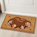 Gift For Grandma,Gift For Grandpa,Grandpa - Grandkids,Grandma - Grandkids,Gift For Women,Gift For Men,Happy - Faux Embroidery Effect Grandkids Spoiled Here - Personalized Coconut Doormat