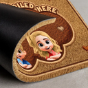 Gift For Grandma,Gift For Grandpa,Grandpa - Grandkids,Grandma - Grandkids,Gift For Women,Gift For Men,Happy - Faux Embroidery Effect Grandkids Spoiled Here - Personalized Coconut Doormat