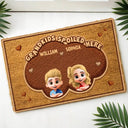 Gift For Grandma,Gift For Grandpa,Grandpa - Grandkids,Grandma - Grandkids,Gift For Women,Gift For Men,Happy - Faux Embroidery Effect Grandkids Spoiled Here - Personalized Coconut Doormat