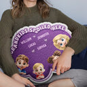 Gift For Grandma,Gift For Grandpa,Grandpa - Grandkids,Grandma - Grandkids,Gift For Women,Gift For Men,Happy - Faux Embroidery Effect Grandkids Spoiled Here - Personalized Custom Shaped Pillow
