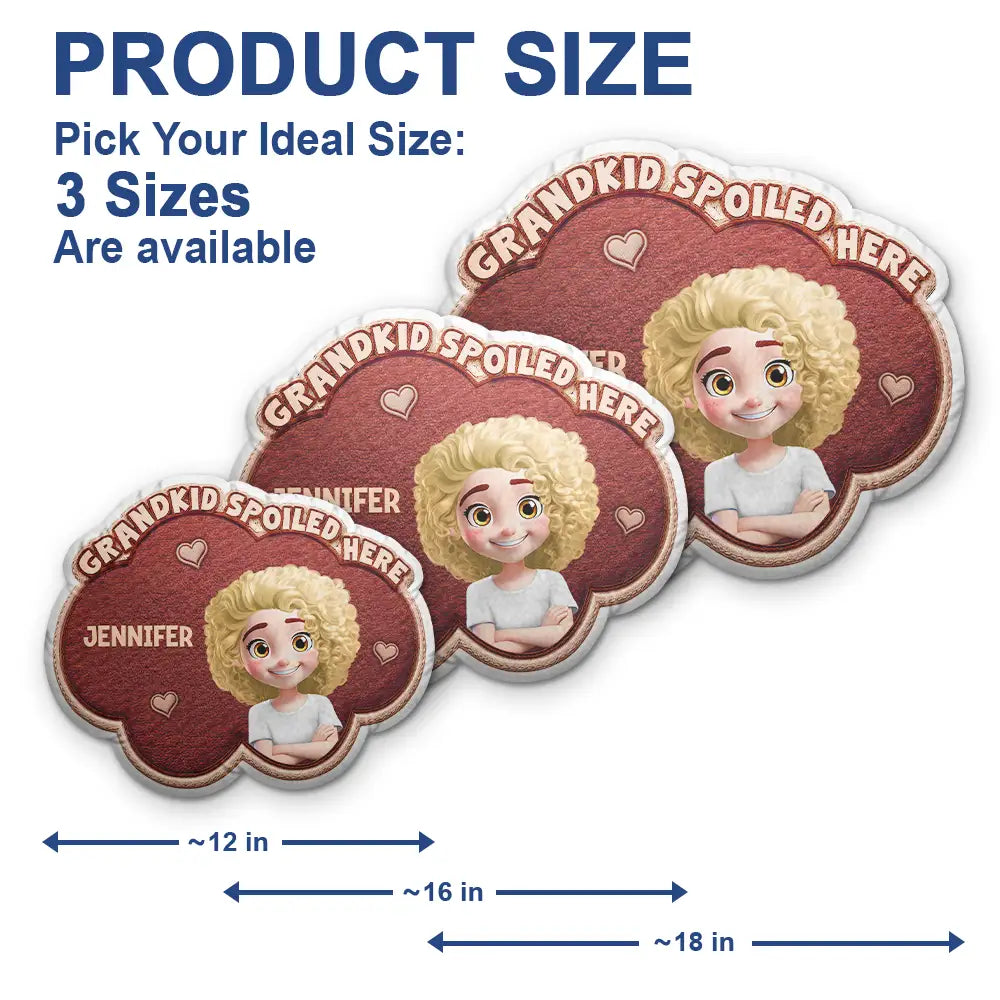 Gift For Grandma,Gift For Grandpa,Grandpa - Grandkids,Grandma - Grandkids,Gift For Women,Gift For Men,Happy - Faux Embroidery Effect Grandkids Spoiled Here - Personalized Custom Shaped Pillow