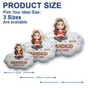 Gift For Grandma,Gift For Grandpa,Grandpa - Grandkids,Grandma - Grandkids,Gift For Women,Gift For Men,Happy - Faux Embroidery Effect Spoiled Grandkids Live Here - Personalized Custom Shaped Pillow