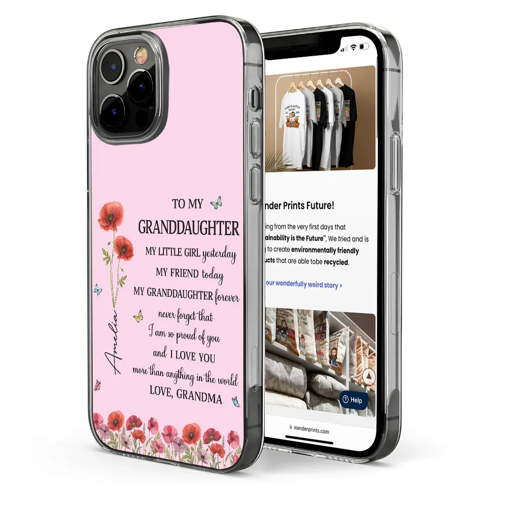 Gift For Daughter,Gift For Women,Happy,Gift For Grandkids - Faux Pressed Birth Flower My Daughter Forever - Personalized Clear Phone Case