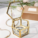Gift For Daughter,Gift For Women,Happy,Gift For Grandkids - Faux Pressed Birth Flower My Daughter Forever - Personalized Glass Jewelry Box