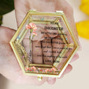 Gift For Daughter,Gift For Women,Happy,Gift For Grandkids - Faux Pressed Birth Flower My Daughter Forever - Personalized Glass Jewelry Box