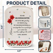 Gift For Daughter, Gift For Women, Happy, Gift For Grandkids - Faux Pressed Birth Flower My Daughter Forever - Personalized Makeup Box With LED Mirror