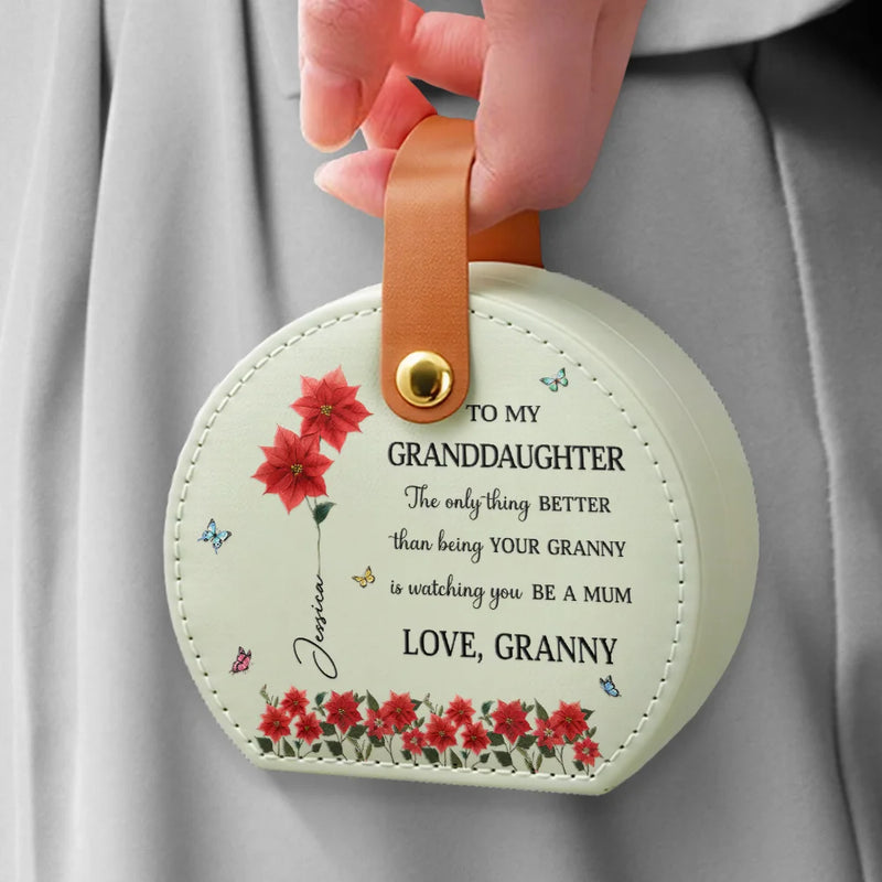 Gift For Daughter, Gift For Women, Happy, Gift For Grandkids - Faux Pressed Birth Flower The Only Thing Better Than Being Your Mother - Personalized Jewelry Box With Handle