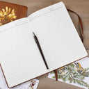 Gift For Wife,Gift For Girlfriend,Gift For Women,Gift For Yourself,Gift For Aunt,Gift For Mother,Gift For Grandma,Gift For Daughter,Gift For Sisters,Gift For Bestie,Happy - Faux Pressed Effect Birth Flower Blooming In Love - Personalized Leather Journal