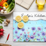 Confident, Gift For Yourself, Cooking, Gift For Women, Icon - Faux Wooden Resin Birth Flower Mom Grandma Kitchen - Personalized Cutting Board