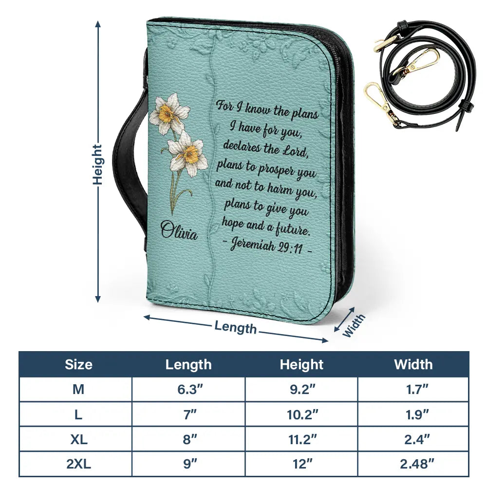 Christmas,Christian,Gift For Yourself - Favorite Bible Verse With Birth Month Flower - Personalized Bible Cover