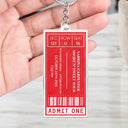 Gift For Yourself,Happy - Favorite Concert Ticket - Personalized Acrylic Keychain