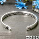 Gift For Women,Gift For Men,Gift For Yourself,Memorial,Pet Lovers,Pet Mom,Pet Dad,Dog Lovers,Dog Mom,Dog Dad,Cat Lovers,Cat Mom,Cat Dad,Sad - Favorite Hello Hardest Goodbye - Personalized Bangle Bracelet Cuff