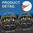 Sentimental,Christmas,Family,Icon - Festive 3D Effect Christmas Trees Family - Personalized Glass Ornament