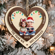 Gift For Couples,Gift For Husband,Gift For Wife,Gift For Boyfriend,Gift For Girlfriend,Christmas,Love - Finally Found My Missing Piece - Personalized 2-Layered Wooden Ornament