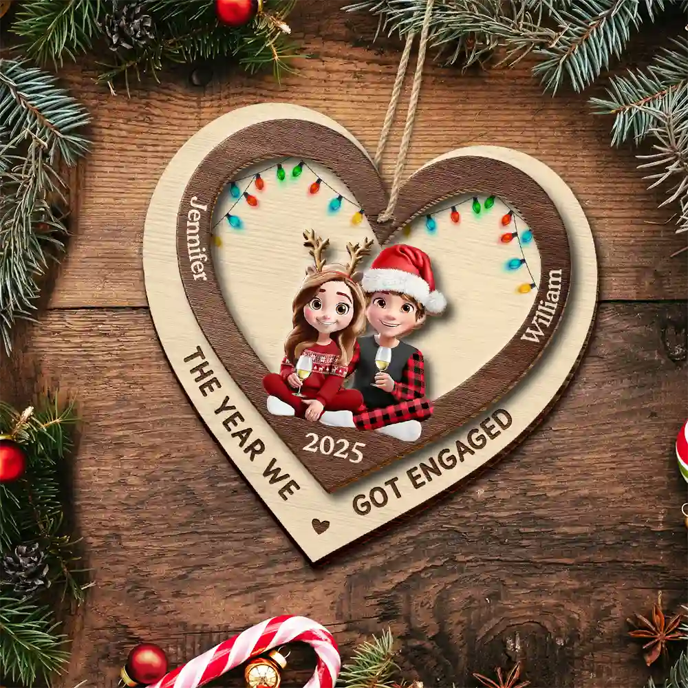 Gift For Couples,Gift For Husband,Gift For Wife,Gift For Boyfriend,Gift For Girlfriend,Christmas,Love - Finally Found My Missing Piece - Personalized 2-Layered Wooden Ornament