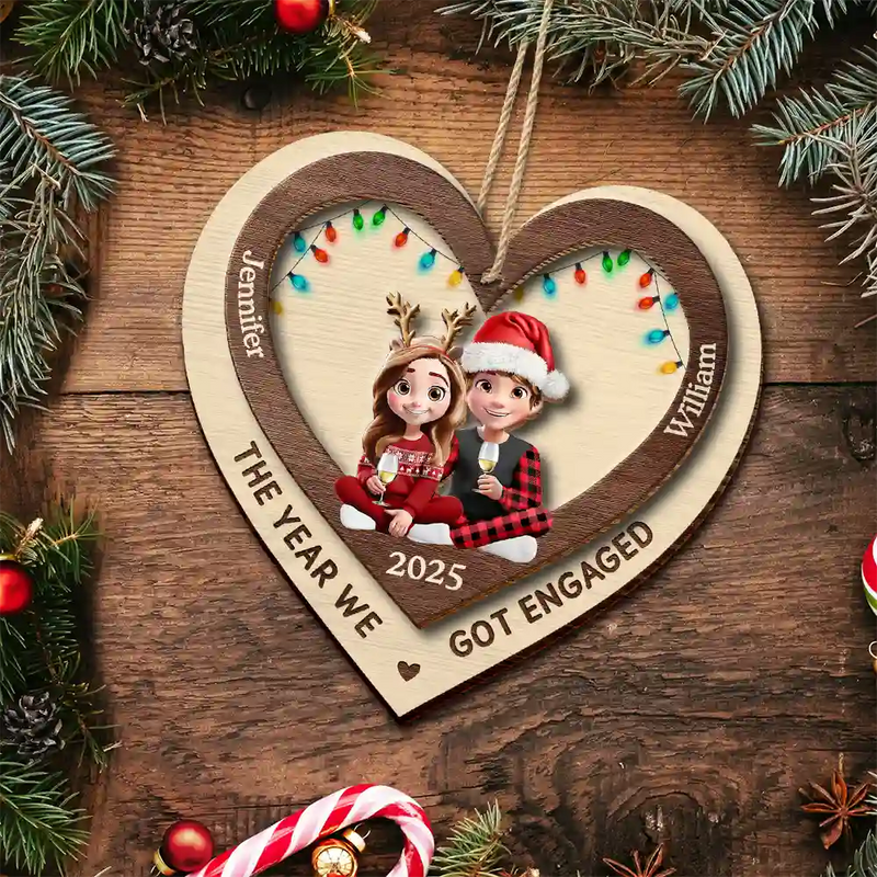 Gift For Couples,Gift For Husband,Gift For Wife,Gift For Boyfriend,Gift For Girlfriend,Christmas,Love - Finally Found My Missing Piece - Personalized 2-Layered Wooden Ornament