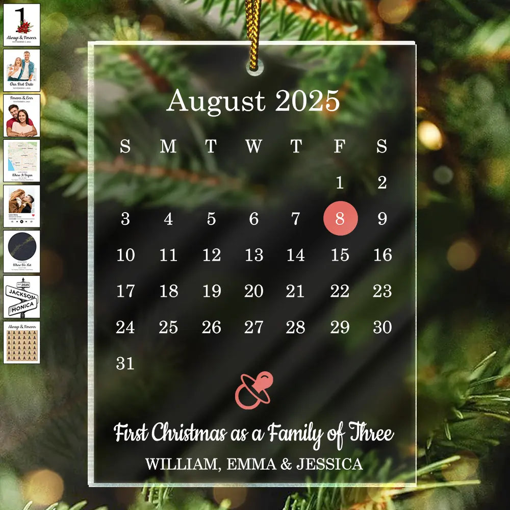 Gift For Couples,Gift For Husband,Gift For Wife,Gift For Boyfriend,Gift For Girlfriend,Family,Love,Gift For Mother,Gift For Father,New Dad,New baby,New Mom,Anniversary - First Anniversary Our Love Keepsake - Personalized Custom Shaped Acrylic Ornament