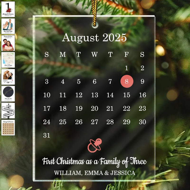 Gift For Couples,Gift For Husband,Gift For Wife,Gift For Boyfriend,Gift For Girlfriend,Family,Love,Gift For Mother,Gift For Father,New Dad,New baby,New Mom,Anniversary - First Anniversary Our Love Keepsake - Personalized Custom Shaped Acrylic Ornament