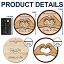 Love,Family,Christmas - First Christmas As A Family Of Three - Personalized 2-Layered Wooden Ornament