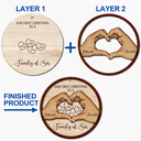 Love,Family,Christmas - First Christmas As A Family Of Three - Personalized 2-Layered Wooden Ornament