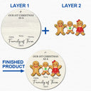 Premier Noël en famille de trois personnes - Décoration en bois personnalisée à deux couches 