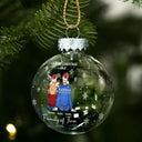 Christmas,Family,Dog Lovers,Cat Lovers,Pet Lovers,Parents,Happy,New Dad,New baby,New Mom - First Christmas As A Family Of Three New Parents - Personalized Ball Ornament