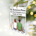 Love,Family,New baby,New Mom,New Dad,Gift For Husband,Gift For Wife,Gift For Couples,Married ,Pregnant Mom - First Christmas As A Family Of Three The Family Times - Personalized Custom Shaped Acrylic Ornament