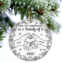 Christmas,Family,Parents,Happy,New Dad,New baby,New Mom - First Christmas As A Family Of Three Toile Hand - Personalized Circle Ceramic Ornament