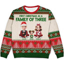 Christmas,Family,New baby,Happy - First Christmas As Family - Personalized Unisex Ugly Sweater