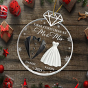 Christmas,Gift For Couples,Gift For Husband,Gift For Wife,Gift For Boyfriend,Gift For Girlfriend,Love - First Christmas As Married Bride Groom Couples - Personalized Custom Shaped Acrylic Ornament