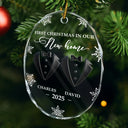 Christmas,Gift For Couples,Gift For Husband,Gift For Wife,Gift For Boyfriend,Gift For Girlfriend,Love - First Christmas As Married Couples - Personalized Oval Glass Ornament