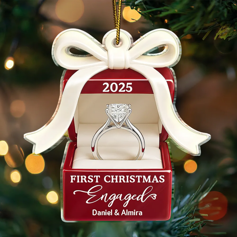 Gift For Couples,Gift For Husband,Gift For Wife,Gift For Boyfriend,Gift For Girlfriend,Married ,Engaged,Anniversary,Wedding Anniversary,Christmas - First Christmas As Mr. & Mrs. - Personalized Custom Shaped Acrylic Ornament