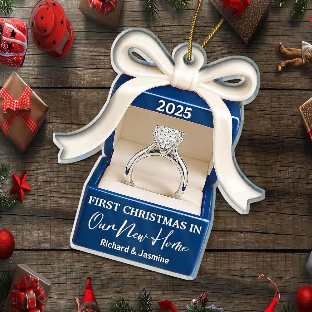 Gift For Couples,Gift For Husband,Gift For Wife,Gift For Boyfriend,Gift For Girlfriend,Married ,Engaged,Anniversary,Wedding Anniversary,Christmas - First Christmas As Mr. & Mrs. - Personalized Custom Shaped Acrylic Ornament