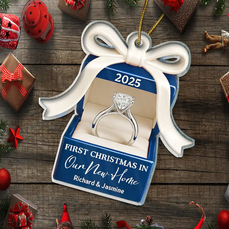 Gift For Couples,Gift For Husband,Gift For Wife,Gift For Boyfriend,Gift For Girlfriend,Married ,Engaged,Anniversary,Wedding Anniversary,Christmas - First Christmas As Mr. & Mrs. - Personalized Custom Shaped Acrylic Ornament