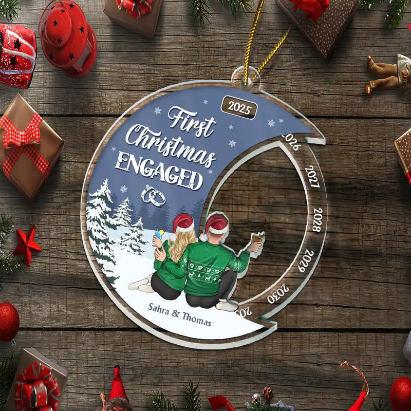 Gift For Couples,Gift For Wife,Gift For Husband,Gift For Women,Gift For Men,Anniversary,Christmas,Love,Happy - First Christmas As Mr & Mrs - Personalized Custom Shaped Acrylic Ornament