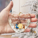Christmas, Gift For Couples, Engaged, Wedding, Married , Pet Couple, Dog Lovers, Pet Lovers, Cat Lovers, Love - First Christmas As Mr & Mrs Dog Cat - Personalized Heart Shaped Glass Ornament