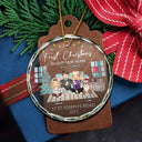 Family - First Christmas In New Home - Personalized Circle Glass Ornament