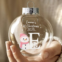 Christmas,New Dad,New baby,New Mom,Happy - First Christmas Snowman - Personalized Glass Bauble Ornament